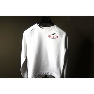 HOLLISTER Y2k ERA LOGO CREWNECK SWEATSHIRT WHITE WOMENS SIZE MEDIUM